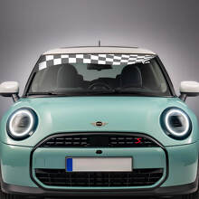 Sigina de calcomanía de gráficos de vinilo de bandera a cuadros de parabrisas para Mini Cooper S
 2