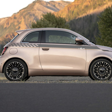 Rayas gráficas de calcomanía a cuadros de panel de rocker a cuadros para Fiat 500
 2
