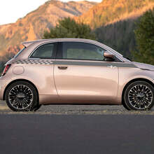 Rayas gráficas de calcomanía a cuadros de panel de rocker a cuadros para Fiat 500
 2