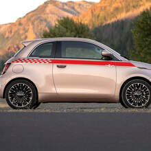 Rayas gráficas de calcomanía a cuadros de panel de rocker a cuadros para Fiat 500
 3