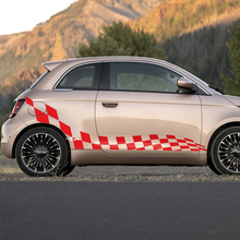 Puertas Rayas gráficas de calcomanía de calcomanía a cuadros para Fiat 500 2
 3
