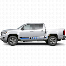 Rayas de vinilo a cuadros para puerta y panel de estribo para Chevrolet Colorado 2ª generación 2015-2022_3