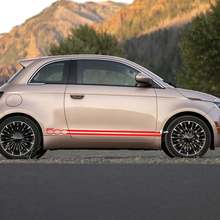 Puertas de rocker Decal Cierras de gráficos de doble franja de calcomanías para Fiat 500
 3