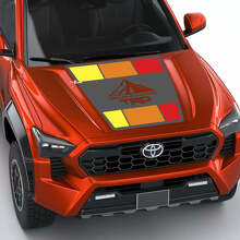 Trd Off Road Mountains Vintage Retro Heritage Strips Wrap Campa de calcomanía de capucha para Toyota Tacoma 4th Gen
 2
