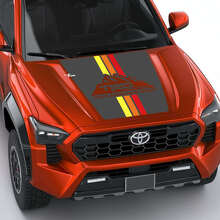 Pegatina Calcomanía Capó Rayas Retro Vintage TRD Mountains 2 para Toyota Tacoma 4ª Gen 2