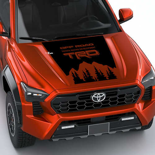 TRD Montains Trees Wrap Wrap Capucha Pegatina de calcomanía para Toyota Tacoma 4th Gen
