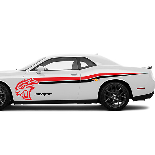 Dos colores SRT Hellcat Side Stripes calcomanías para Dodge Challenger o Charger
