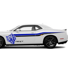 Kit de Vinilos de Franjas Laterales Estilo Wildcat para Dodge Challenger Charger_2