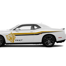Kit de Vinilos de Franjas Laterales Estilo Wildcat para Dodge Challenger Charger_3
