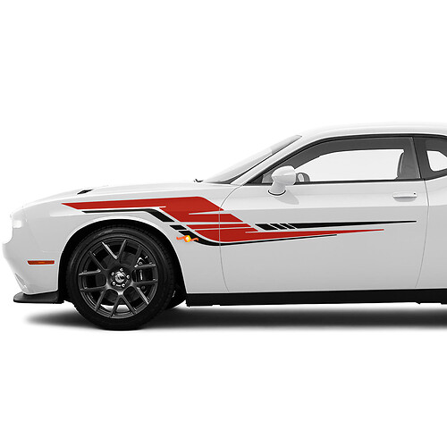 Pegatizas de calcomanías de rayas laterales de dos colores para Dodge Challenger o Charger