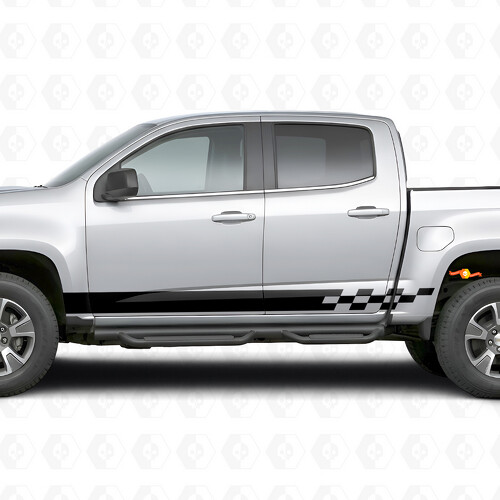 Vinilos a Rayas de Rayo a Cuadros para Puertas y Paneles Laterales para Chevrolet Colorado 2ª Gen 2015-2022