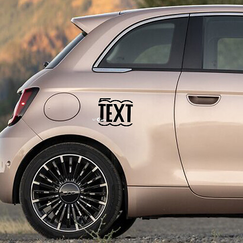 Calcomanía de texto personalizado Gráficos laterales para Fiat 500 2 1
