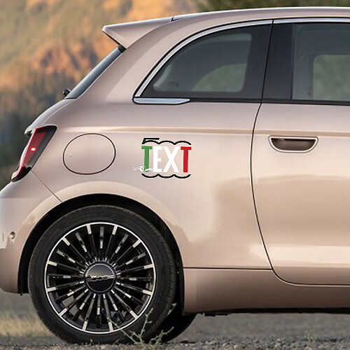 Calcomanía de texto personalizado Gráficos laterales para Fiat 500 1