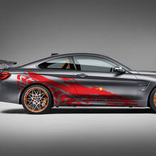 Calcomanía de vinilo para las pistas de neumáticos traseros de las puertas laterales, apta para modelos de BMW, etc.
 2