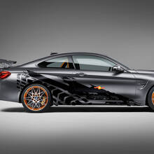 Calcomanía de vinilo para las pistas de neumáticos traseros de las puertas laterales, apta para modelos de BMW, etc.
 3