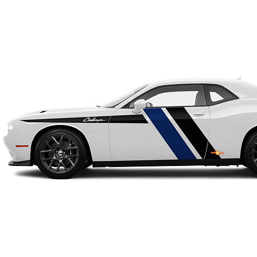 Dos colores Rayas Laterales Acento Calcomanías Pegatinas Para Dodge Challenger
 1