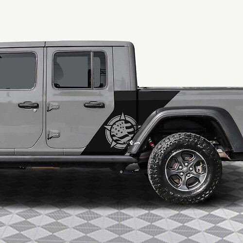 Calcomanía de vinilo con bandera militar estadounidense para puertas traseras 2 para Jeep Gladiator