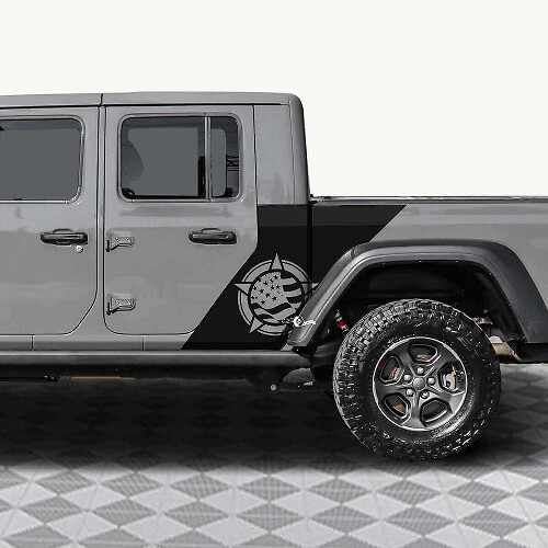 Kit de pegatinas laterales de vinilo con bandera de EE.UU. Military Star para Jeep Gladiator