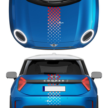 Calcomanía de vinilo con gráficos a cuadros degradados en el capó y la parte trasera para Mini Cooper S
 2