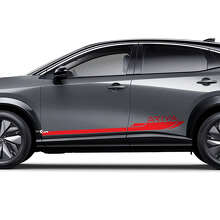 Kit de calcomanías con gráficos de franjas de acento con el logo de Sides Racing 2 para Nissan ARIYA 3