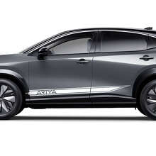Calcomanía de gráficos con franjas de acento y logotipo de carreras afiladas para Nissan ARIYA 2