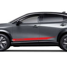 Calcomanía de gráficos con franjas de acento y logotipo de carreras afiladas para Nissan ARIYA 3