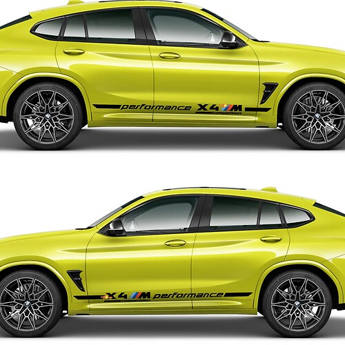 2x Calcomanías de vinilo con rayas M Performance para BMW X4M
