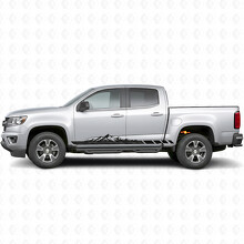 Tiras de vinilo para puerta y faldón con diseño topográfico de montaña para Chevrolet Colorado 2ª Generación 2015-2022_2