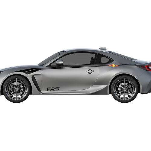 Par de calcomanías de vinilo con rayas de carreras para Toyota Scion Fr-S.
