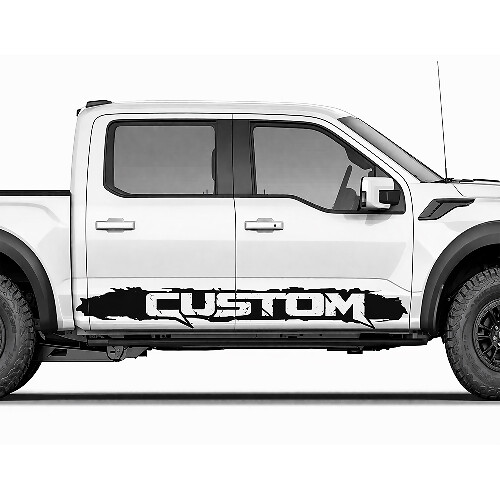 Etiqueta de vinilo gráfica personalizada para panel lateral de estribo para Ford F150 Raptor 1