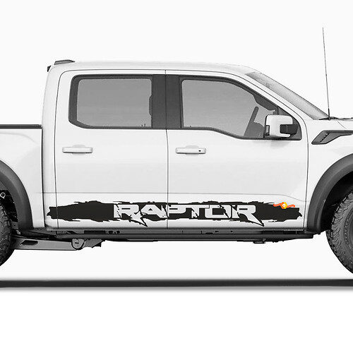 Gráficos de rayas adhesivas para el panel lateral de Ford F150 Raptor
