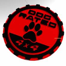 Emblema de la pata de perro de edición clasificada para guardabarros y portón trasero - Emblema en 3D
 2