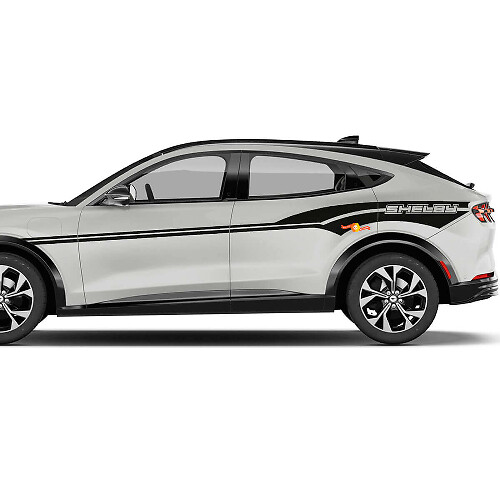 Par de rayas de acento MACH E, calcomanías de vinilo para la puerta lateral del Ford Mustang MACH-E
