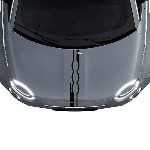 500 Calcomanías de Rayas para Capó para Fiat 500
