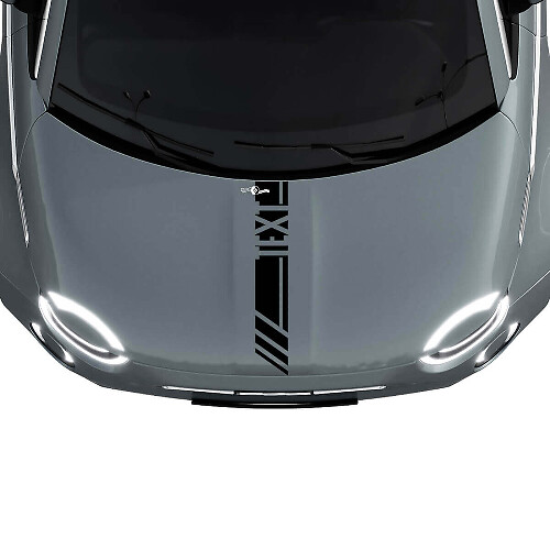 Calcomanía adhesiva con franjas de carreras personalizadas para capó para Fiat 500