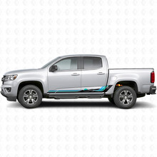 Líneas de vinilo retro en forma de onda de montaña para puerta y panel del estribo para Chevrolet Colorado 2ª generación 2015-2022_2
