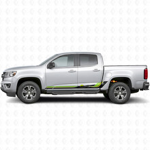 Líneas de vinilo retro en forma de onda de montaña para puerta y panel del estribo para Chevrolet Colorado 2ª generación 2015-2022_3