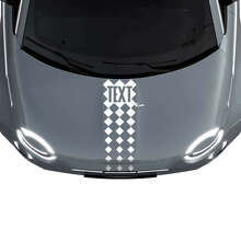 Calcomanía de rayas de capó personalizadas con texto gráfico de carreras 2 para Fiat 500 2
