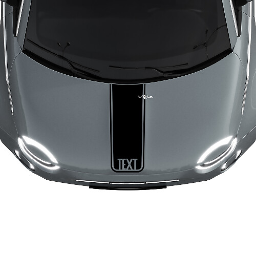 Calcomanía personalizada central para capó con franjas gráficas para Fiat 500