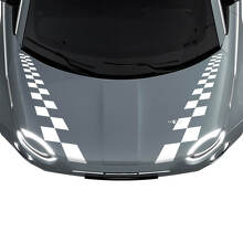 500 Calcomanías de rayas a cuadros para capó Dual para Fiat 500
 2