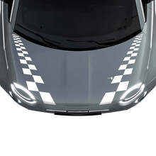 500 Calcomanías de rayas a cuadros para capó Dual para Fiat 500
 2