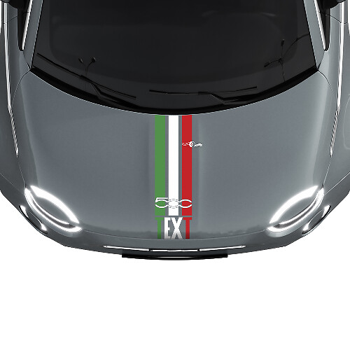 Tiras Tri Personalizadas Bandera de Italia Calcomanía de Rayas en Capó Gráficos para Fiat 500