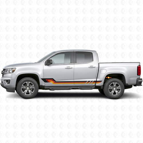 Rayas de vinilo retro paralelas para puertas y paneles de estribo para Chevrolet Colorado 2ª generación 2015-2022