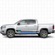 Rayas de vinilo retro paralelas para puertas y paneles de estribo para Chevrolet Colorado 2ª generación 2015-2022_2