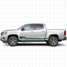 Rayas de vinilo retro paralelas para puertas y paneles de estribo para Chevrolet Colorado 2ª generación 2015-2022_3