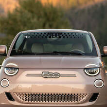 Vinilo de vinilo para parabrisas con franjas a cuadros para Fiat 500_2
