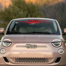 Vinilo de vinilo para parabrisas con franjas a cuadros para Fiat 500_3