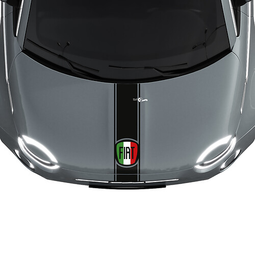 Franja de capó con la bandera de Italia Calcomanía Gráfica para Fiat 500
 1