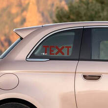 Calcomanía personalizada con texto de bandera a cuadros para gráficos laterales de Fiat 500 3