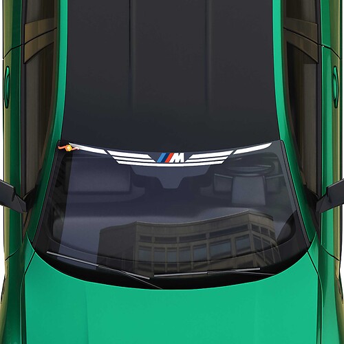 Calcomanía de rayas Motorsport M Wings para parabrisas, compatible con la serie G de BMW.
